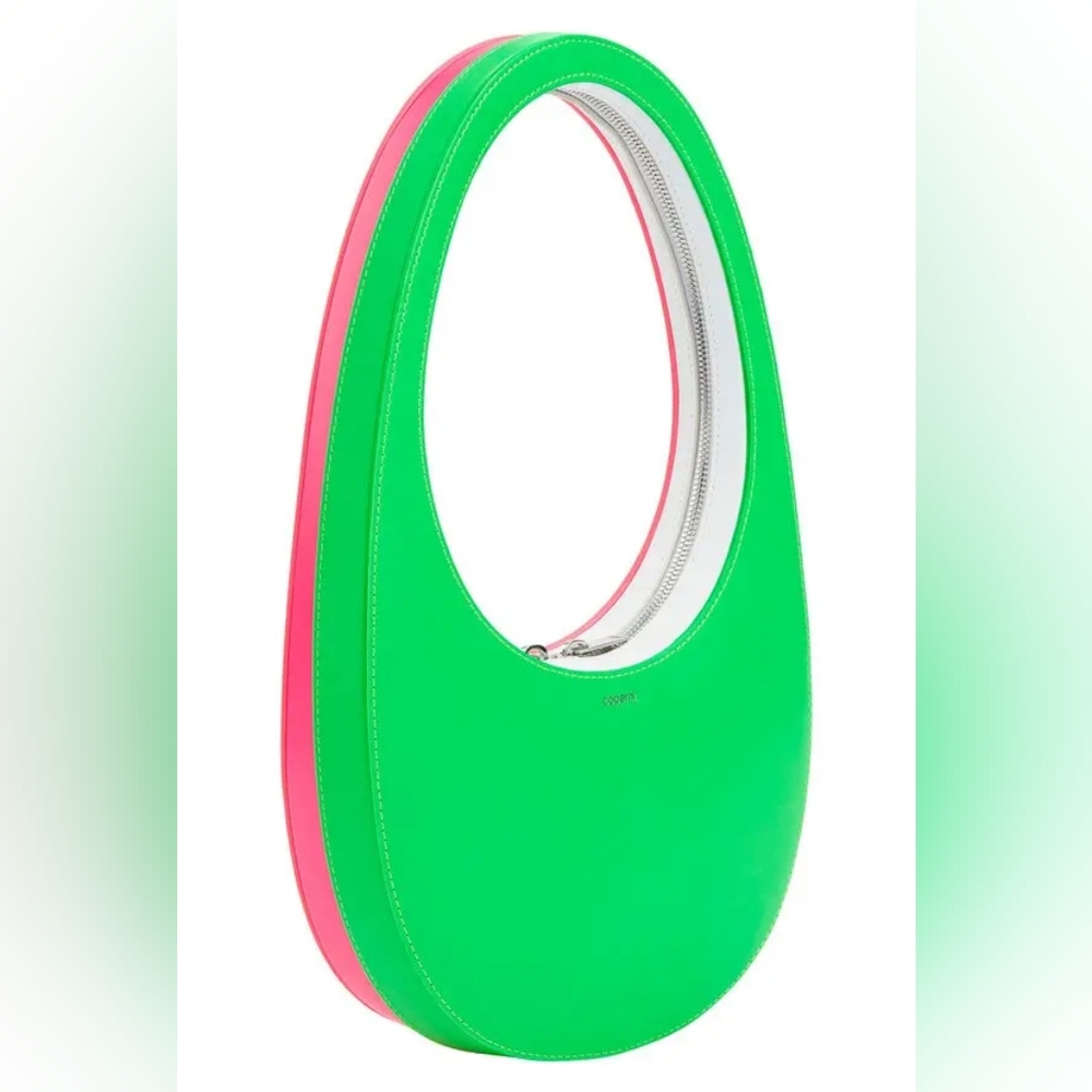 COPERNI Swipe Leather Top Handle Bag In Neon Green / Pink